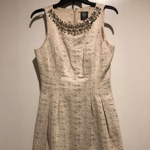 Beaded detail peplum dress